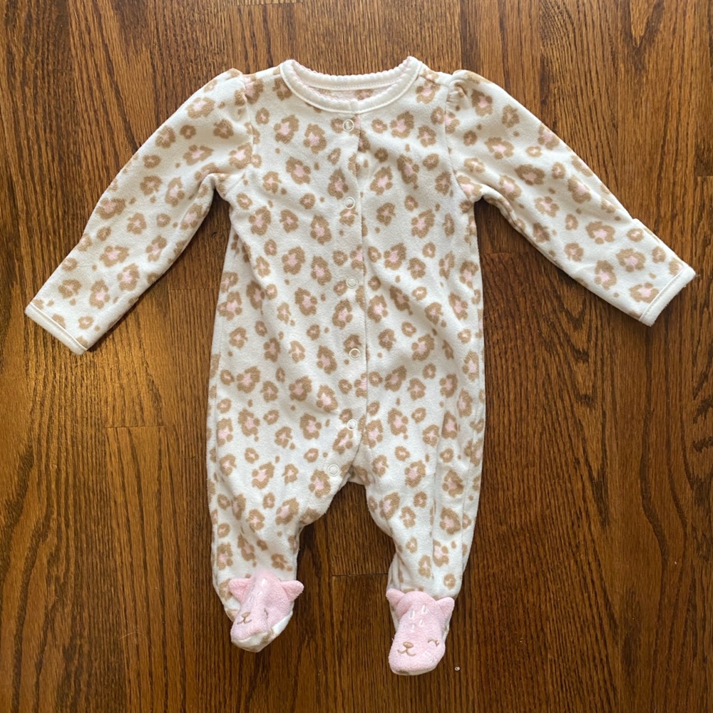 Carter’s Fleece Leopard Print Footie